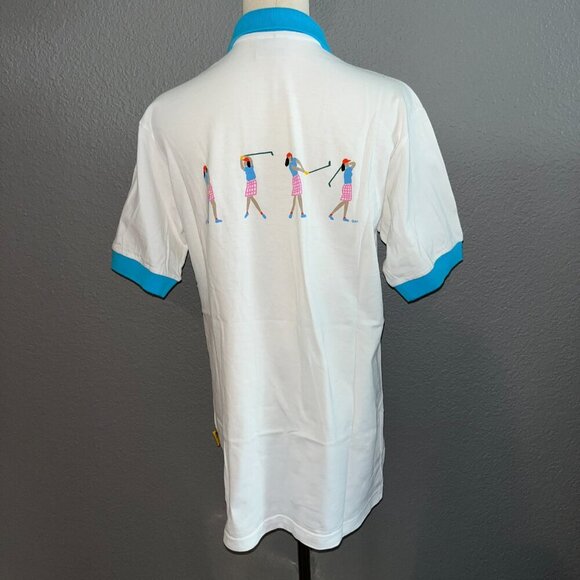 KEN DONE SPORT MADE IN AUSTRALIA VINTAGE 80's ARTSY WOMEN'S GOLF POLO SHIRT TOP - Picture 3 of 8